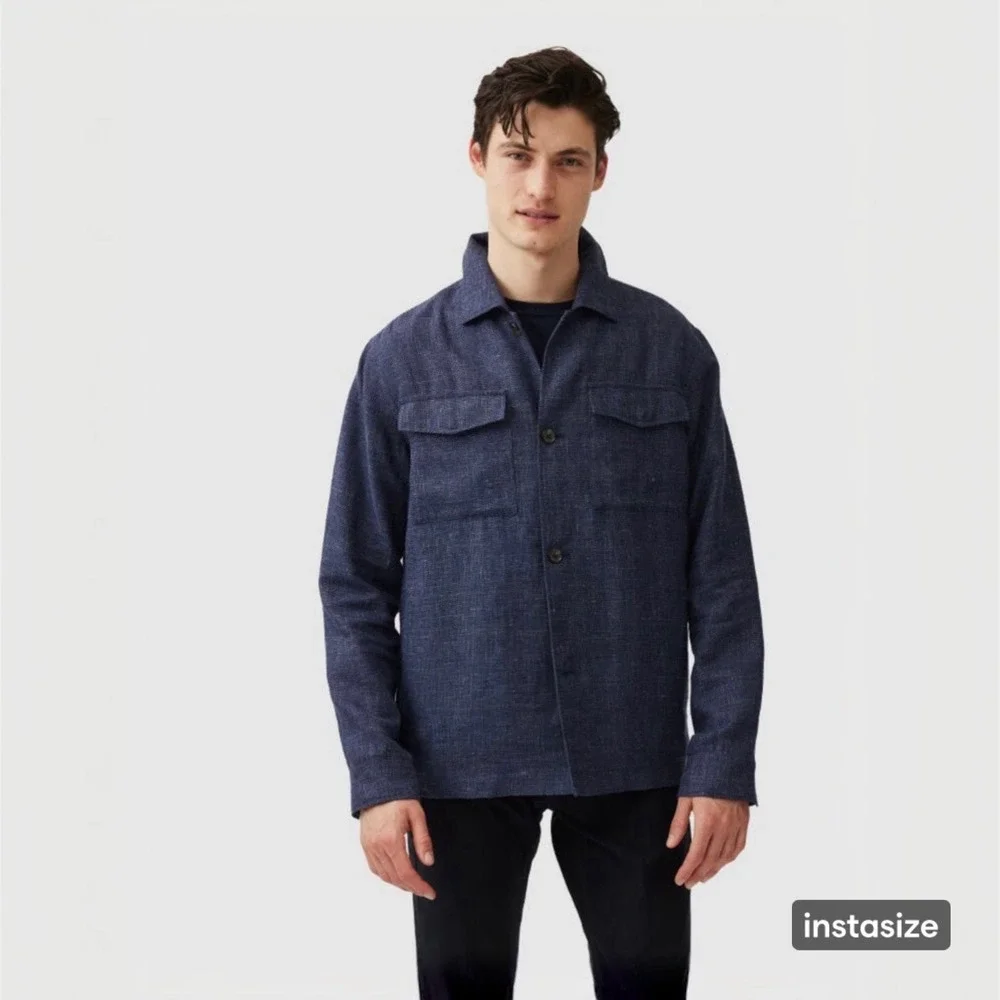 NWT Rodd & Gunn Small The Cascades Bluestone Linen Wool Blend Shirt‎ Jacket